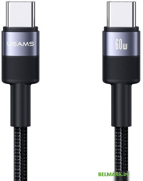 Кабель Usams SJ724 USB Type-C - USB Type-C (1.2 м, черный) - фото