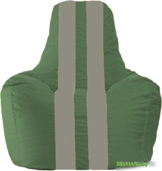 Кресло-мешок Flagman Спортинг С1.1-61 (тёмно-зелёный/серый) - фото