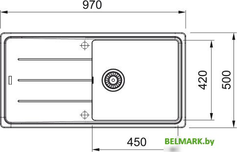 Кухонная мойка Franke Basis BFG 611-97 114.0693.556 (черный матовый) - фото2