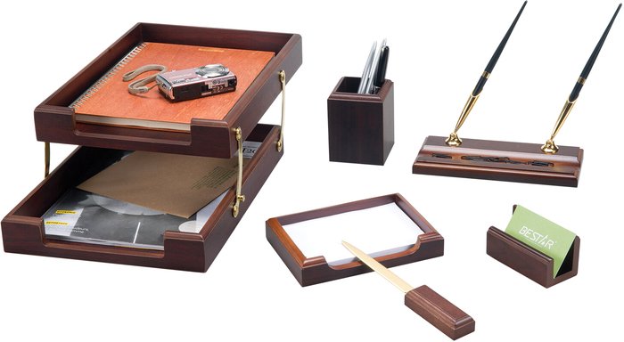 Настольный набор Bestar Apollon 6259XDX 236352 (6 предметов, орех) - фото