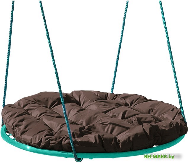 Подвесные качели M-Group Гнездо 1.2м 17039905 (коричневая подушка) - фото