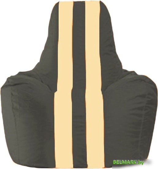 Кресло-мешок Flagman Спортинг С1.1-471 (чёрный/светло-бежевый) - фото