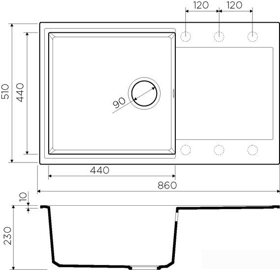 Кухонная мойка Omoikiri Daisen 86 BE - фото2