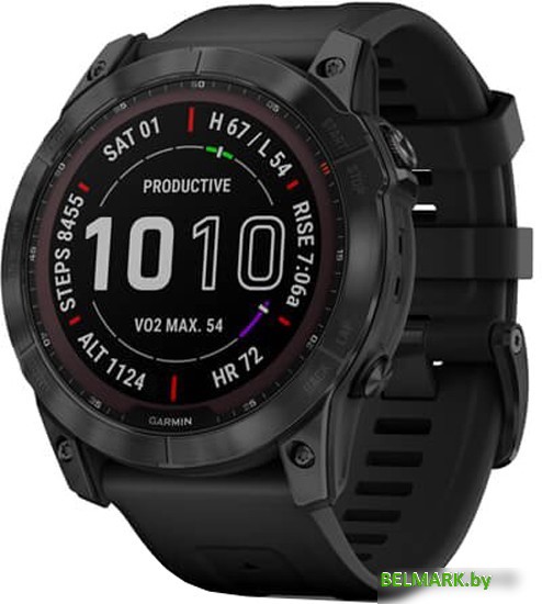 Умные часы Garmin Fenix 7X Sapphire Solar 51 мм (черный титан/черный) - фото
