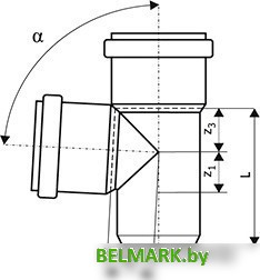 Ostendorf тройник KGEA 110/110x87° - фото2