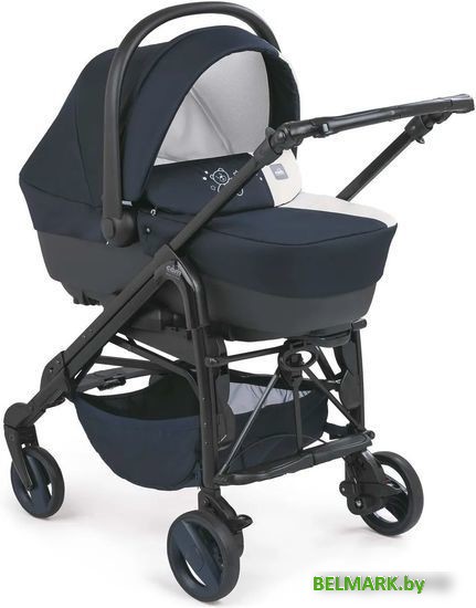 Универсальная коляска CAM Combi Tris (3 в 1, медведь,синий) - фото