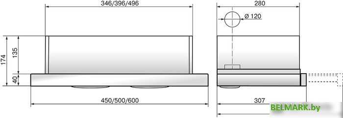 Кухонная вытяжка Elikor Интегра Glass 60Н-400-В2Д (нержавеющая сталь/черное стекло) (940982) - фото2
