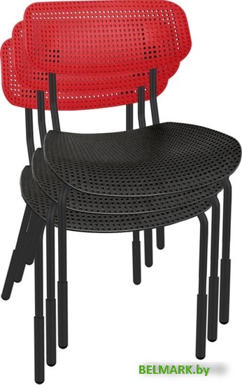 Стул Sheffilton SHT-S85PB-1 (черный/красный/черный муар) - фото2