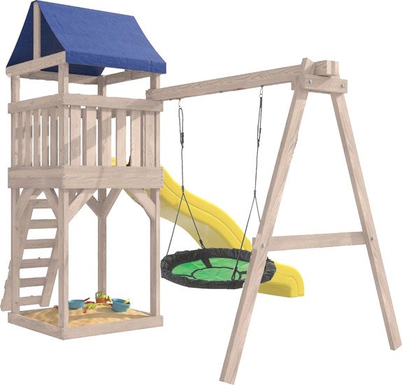 Игровой комплекс National Tree Company С качелями гнездо IgroWoods ДКНП-4 (не окрашен) - фото2