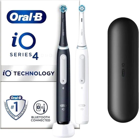 Комплект зубных щеток Oral-B iO Series 4 Duo (черный/белый) - фото