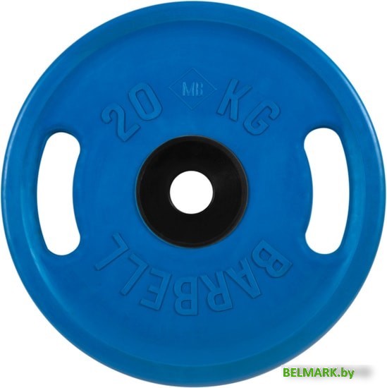Диск MB Barbell Евро-классик с ручками 51 мм (1x20 кг, синий) - фото