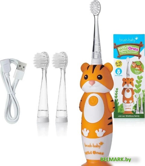 Электрическая зубная щетка Brush-Baby WildOnes Tiger - фото