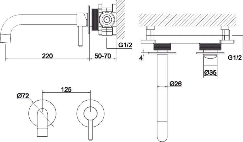 Смеситель Whitecross Y Y1215BL (черный мат) - фото2