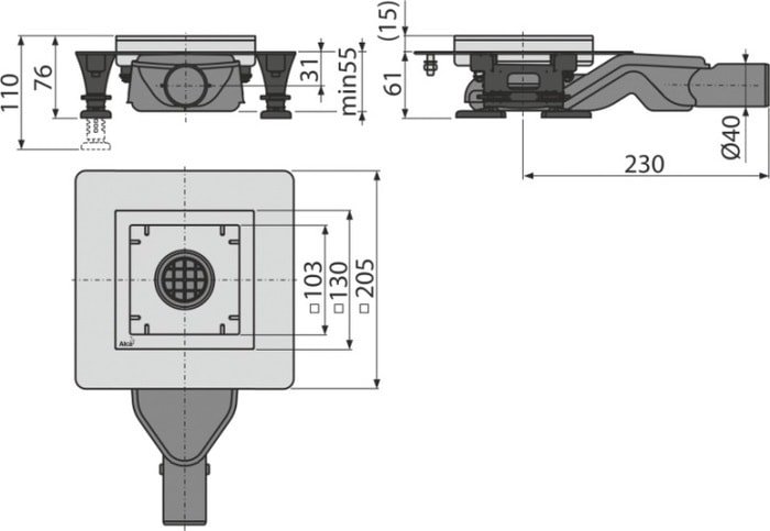 Трап/канал Alcaplast APV110 (без решетки) - фото2