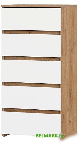 Комод NN мебель МС Некст К 5 ящиков (дуб золотой/белый) - фото