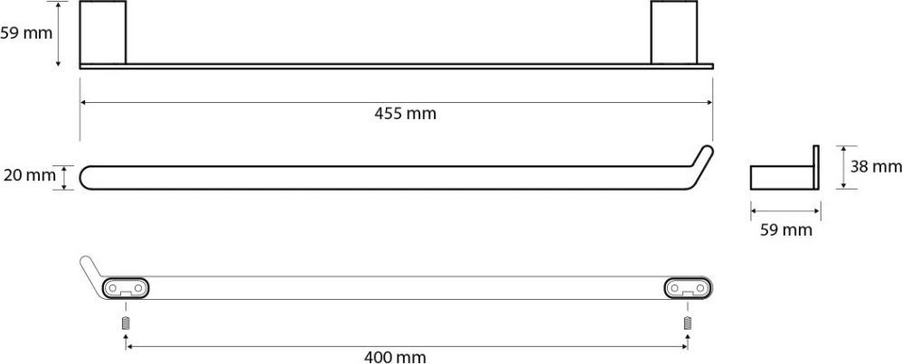 Аксессуары для ванной и туалета Bemeta Organic 167104350 (400мм, черный матовый) - фото2