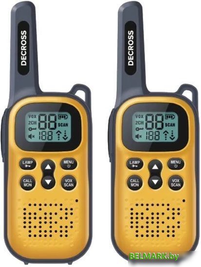 Портативная радиостанция Decross DC43 (2шт, желтый) - фото