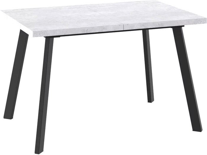 Кухонный стол Мамадома Борг-120 раздвижной 120-160x80 (серый сланец/черный) - фото