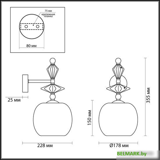 Бра Odeon Light Classic 4855/1WB - фото2