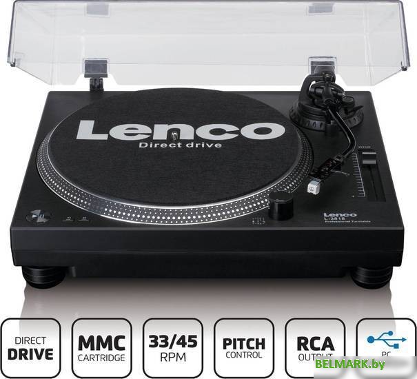 Виниловый проигрыватель Lenco L-3818 (черный) - фото2