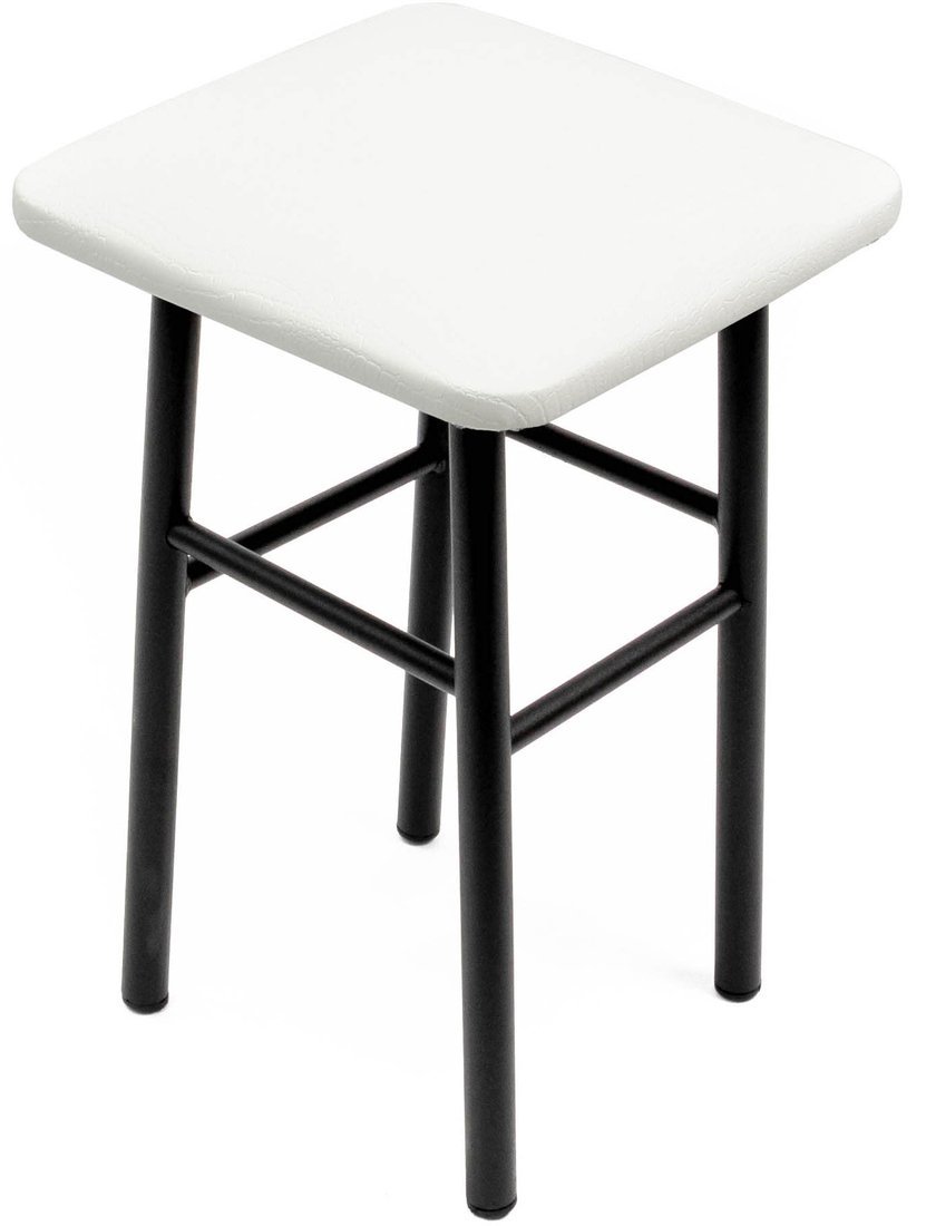 Табурет ВВР Классик (белый крокодил/черный, экокожа) - фото