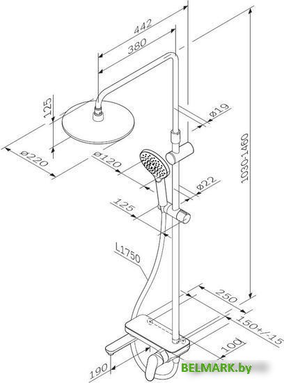Душевая система AM.PM Like F0780722 - фото2