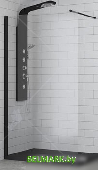 Душевая стенка RGW WA-010B 70 (черный/прозрачное стекло) - фото