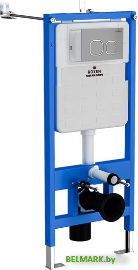 Унитаз подвесной Roxen Cube Bidet One Rimless 6 в 1 StounFix Dual Fresh 569118 (кнопка: матовая) - фото2