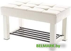 Банкетка AMC Lux 4 с полкой кожзам бежевый/бежевый/коричневый 4.1Б80332 - фото