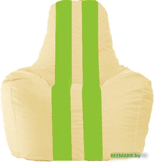 Кресло-мешок Flagman Спортинг С1.1-141 (светло-бежевый/салатовый) - фото