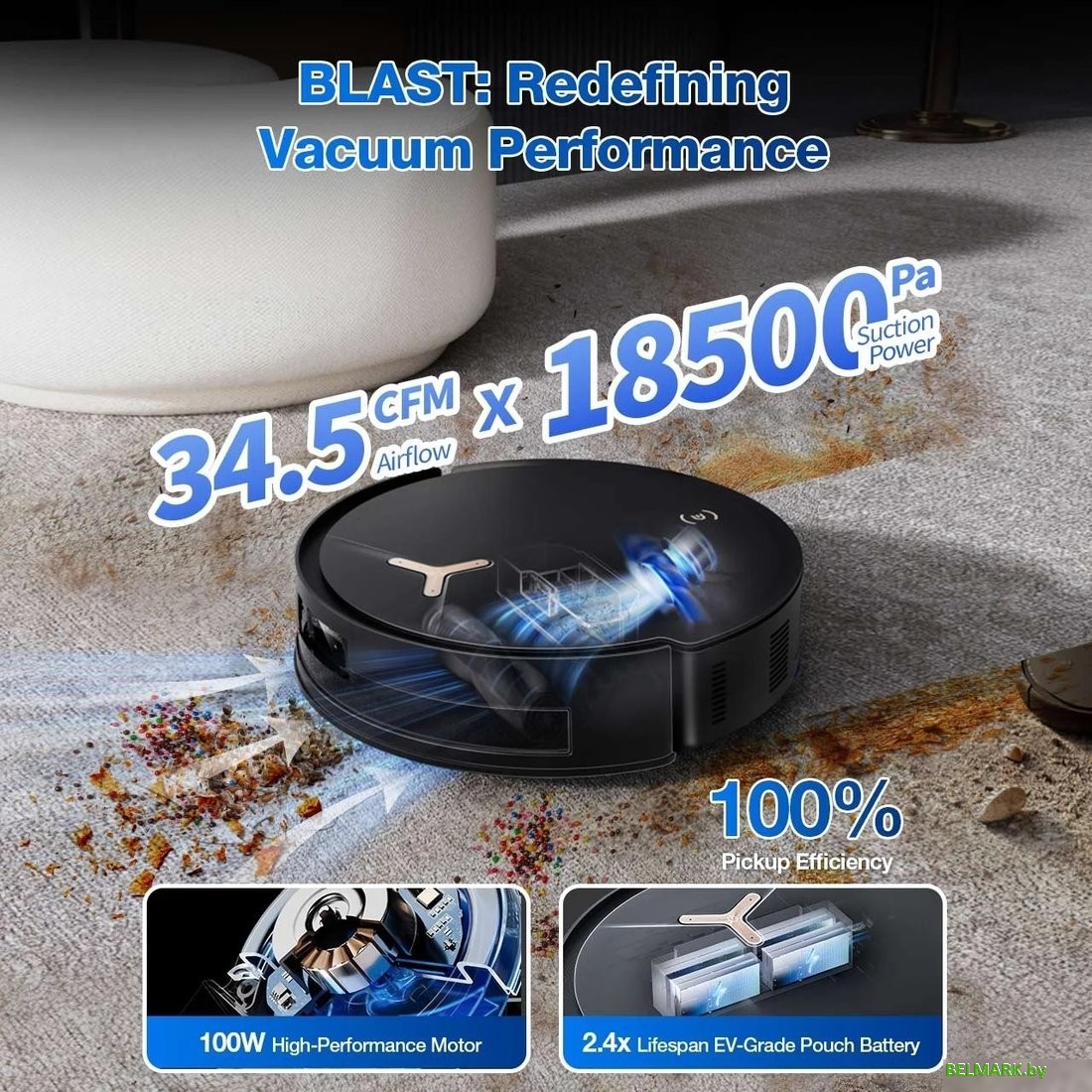 Робот-пылесос Ecovacs Deebot T50 Max Pro Omni (черный) - фото2