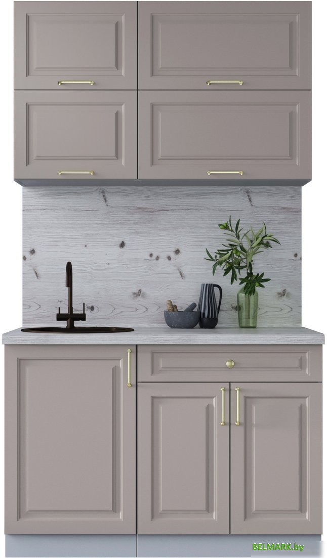 Готовая кухня Интерлиния Мила Шато 1.2Б (луна/луна/бискайская сосна) - фото