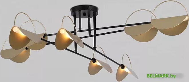 Люстра средней высоты Евросвет Grazia 70148/8 черный/золото - фото