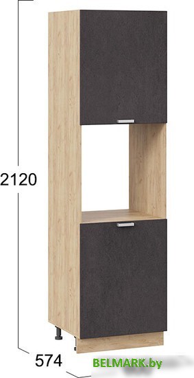 Шкаф-пенал Трия Гранита 1П6 (дуб крафт золотой/бетон графит) - фото2