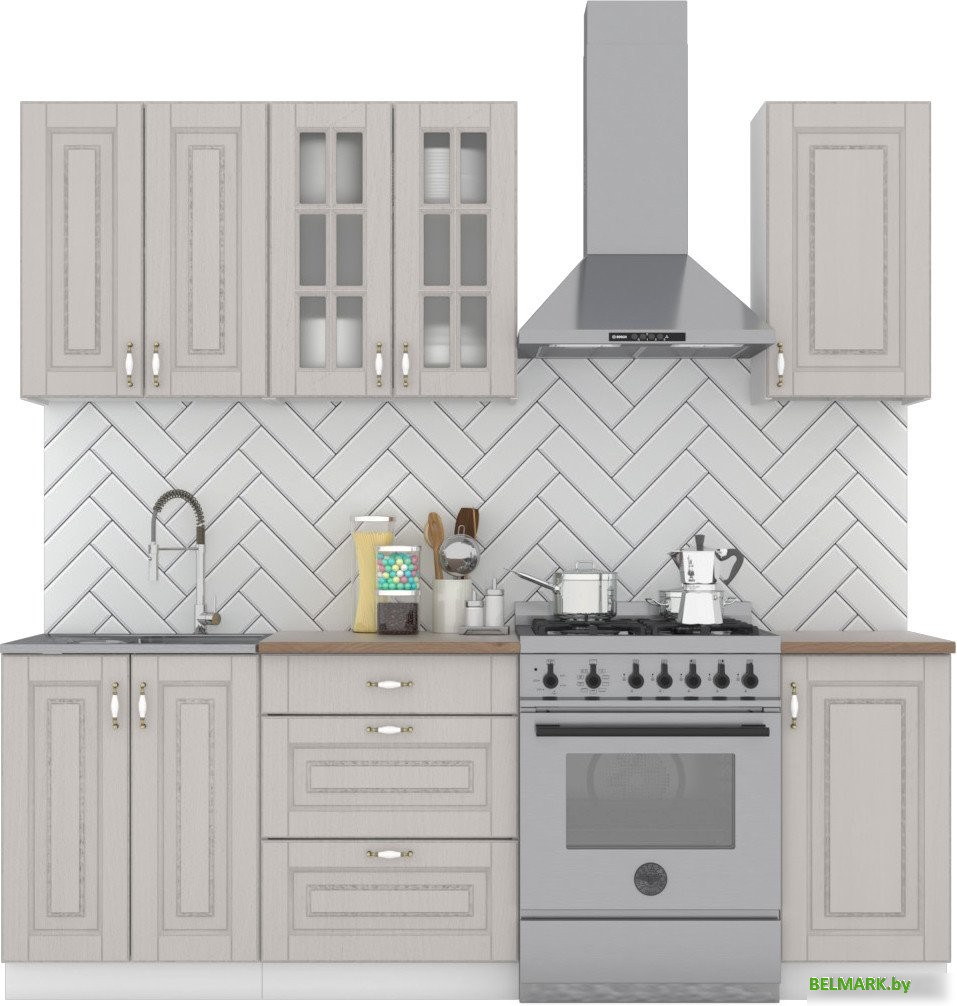 Готовая кухня Интермебель Бостон-2 1.6 (ясень капучино софт/тунис) - фото