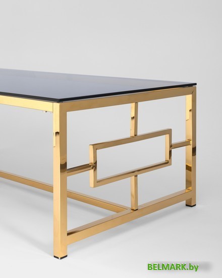Журнальный столик Stool Group Бруклин 120x60 ECT-013-TG-SK (стекло Smoke/сталь золото) - фото2