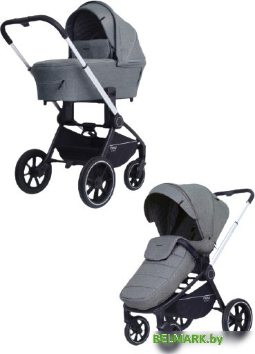 Универсальная коляска Rant MOWbaby Zoom PU (2 в 1, silver grey) - фото