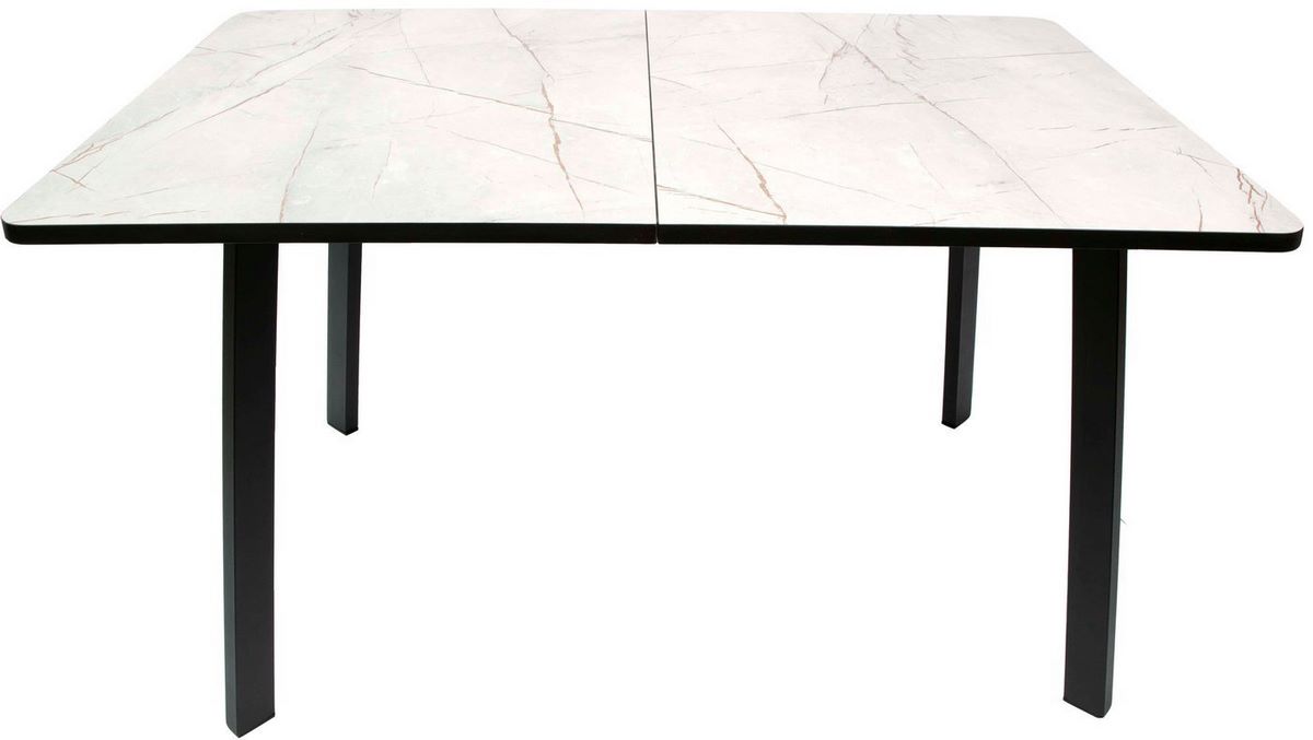 Кухонный стол ВВР Миллер (каспий серый/черный №3, пластик 120-160/80) - фото