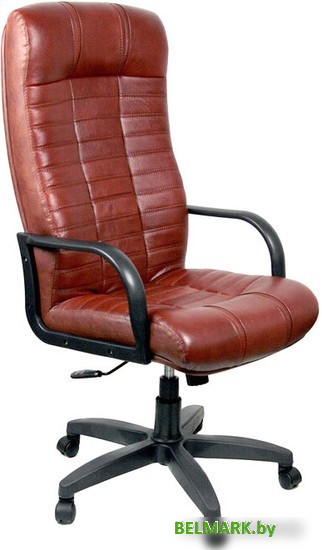 Офисное кресло Деловая обстановка Атлант Стандарт кожа люкс (мадрас 2012 коньяк) - фото