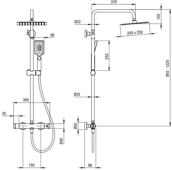 Душевая система Deante Titanium NAC_D4HT - фото2
