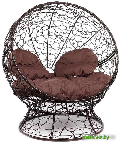 Кресло M-Group Апельсин 11520205 (коричневый ротанг/коричневая подушка) - фото