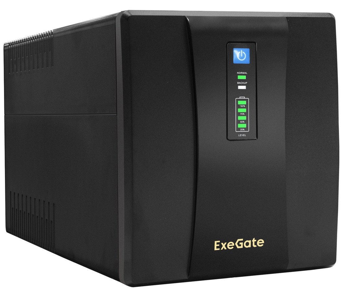 Источник бесперебойного питания ExeGate UNB-1500.LED.AVR.EURO.RJ.USB EP212521RUS - фото