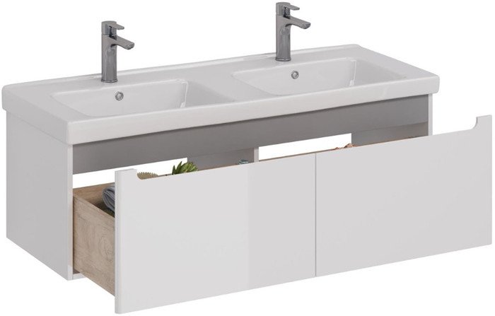 Lemark Тумба под умывальник Buno Mini 125 LM05BM125T (белый глянец) - фото2