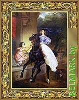 Картина Декарт "Всадница" Русский художник Брюлов 8Л0518 (в раме) - фото