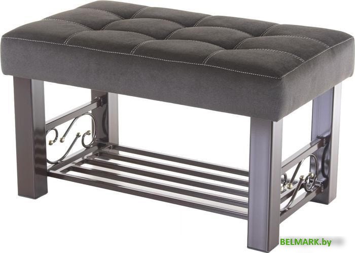 Банкетка AMC Lux 5 с полкой ткань коричневый/коричневый/коричневый 5.2Б80222 - фото