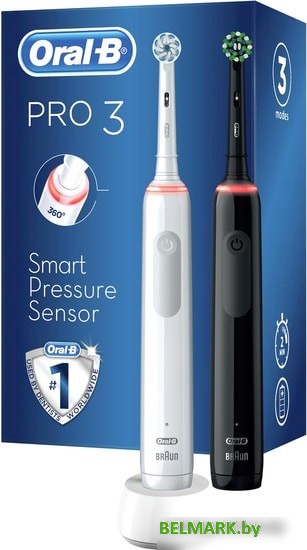 Комплект зубных щеток Oral-B Pro 3 3900 Duo Cross Action + Sensi White D505.523.3H - фото