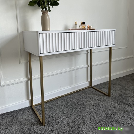 Консольный стол Shtabe Royal 5011 эко (белый/белый/золото) - фото2