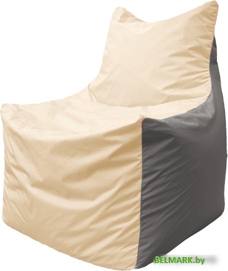 Кресло-мешок Flagman Фокс Ф2.1-140 (слоновая кость/серый) - фото