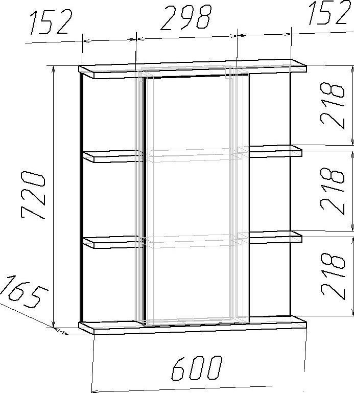 Интермебель Шкаф с зеркалом H-06.ШН-03.00 - фото2