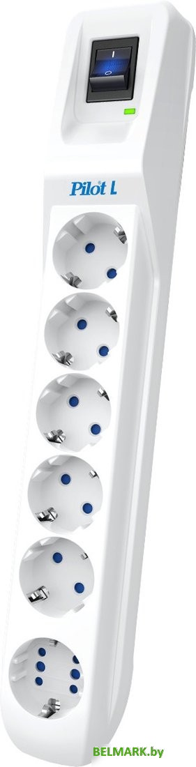Сетевой фильтр Pilot L GP (7 м, 6 розеток, белый) - фото